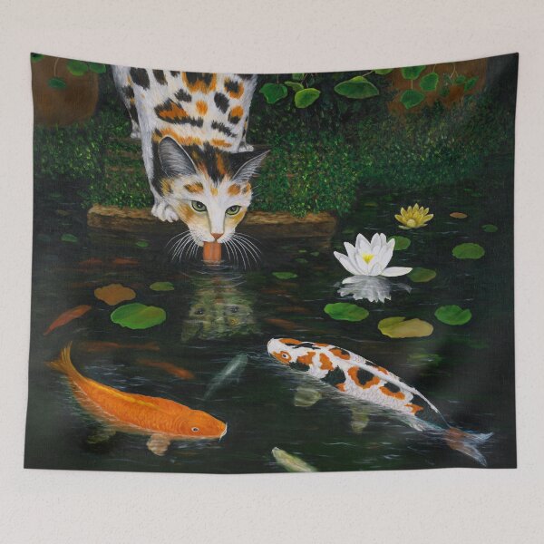 Item preview, Calico Cat and Koi Fish designed and sold by KarenZuk.
