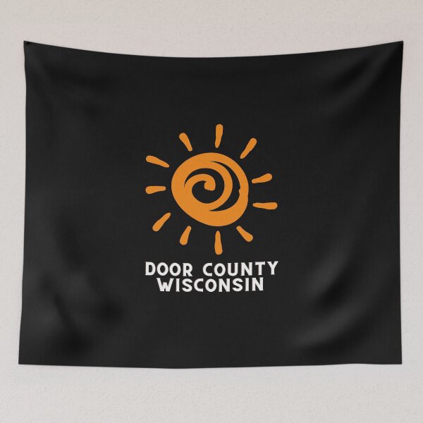 Item preview, Door County Wisconsin Sun Design Fishing Camping Outdoors RVing Hiking Graphic Drawing Design Lake Michigan Travel Vacation Camping designed and sold by fineartprints1.