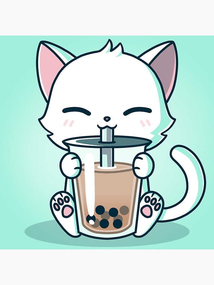 "Boba cat" Sticker for Sale by TurtleGamez55 | Redbubble