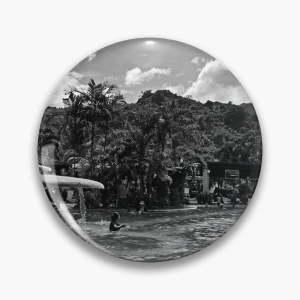 Item preview, Mountain Side Hot Spring Resort - Los Baños Laguna Philippines Black and White designed and sold by RCPphotography.
