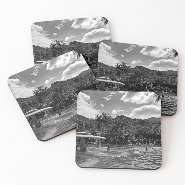 Item preview, Mountain Side Hot Spring Resort - Los Baños Laguna Philippines Black and White designed and sold by RCPphotography.