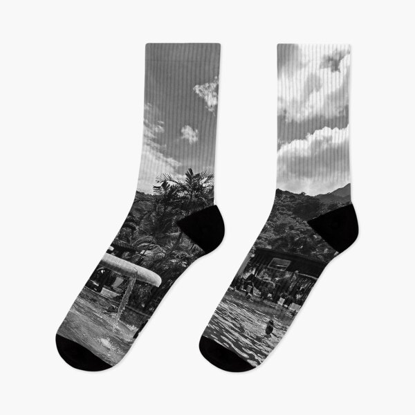 Item preview, Mountain Side Hot Spring Resort - Los Baños Laguna Philippines Black and White designed and sold by RCPphotography.