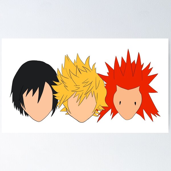 Vista previa del artículo con la obra «Kingdom Hearts minimalista Roxas Axel y Xion», diseñado y vendido por NickHydo.