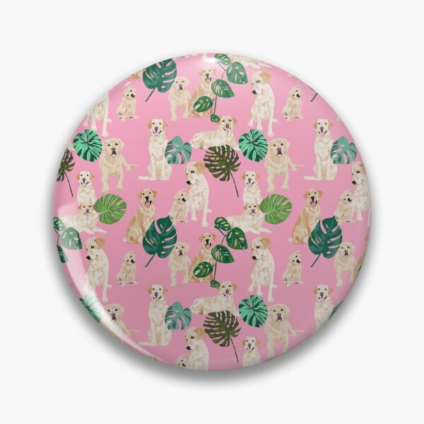 Item preview, Yellow labs tropical pink designed and sold by ArtofACoonhound.