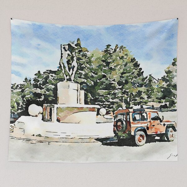 Item preview, L'Aquila: fire brigade car under the fountain designed and sold by Giuseppe Cocco.