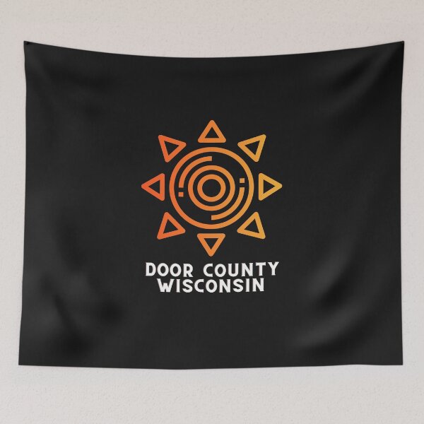 Item preview, Door County Wisconsin Tribal Sun Design Fishing Camping Outdoors RVing Hiking Graphic Drawing Design Lake Michigan Travel Vacation Camping designed and sold by fineartprints1.