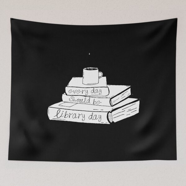 Item preview, Everyday Should Be Library Day - Books and Coffee designed and sold by tinypurpleland.
