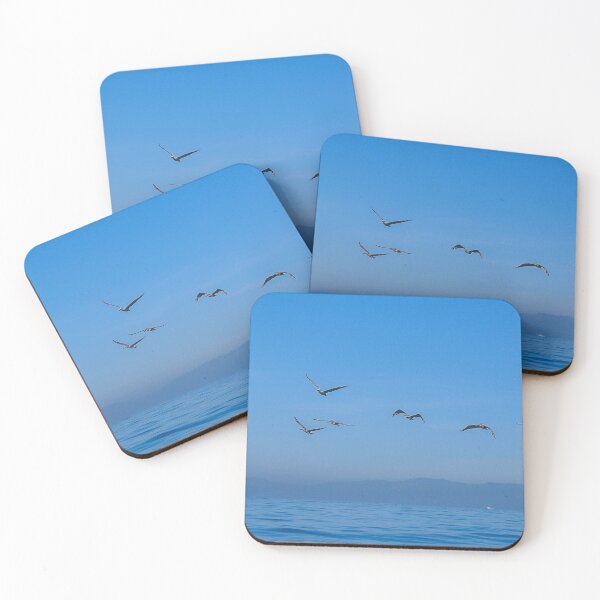 Item preview, Flocks of Flying Pelicans Ocean designed and sold by cool-merch.