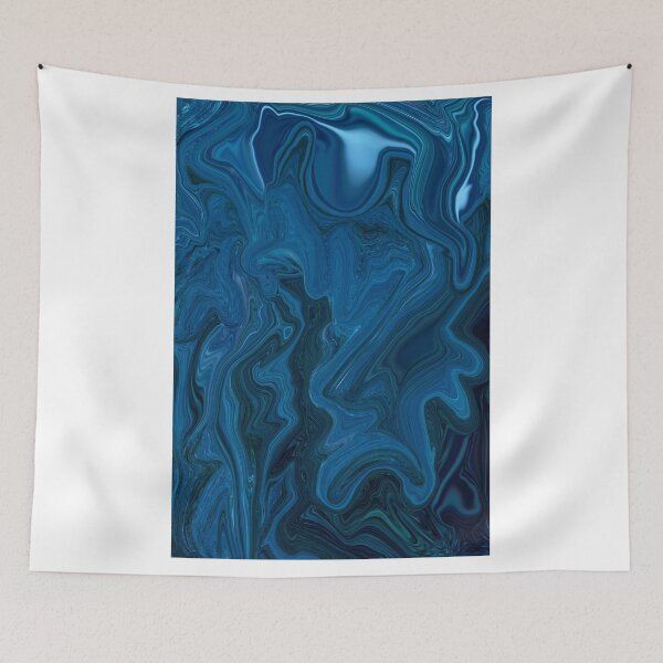 Item preview, Abstract Colorful liquid marbling art - dark blue sunset  designed and sold by Butterfly-Dream.