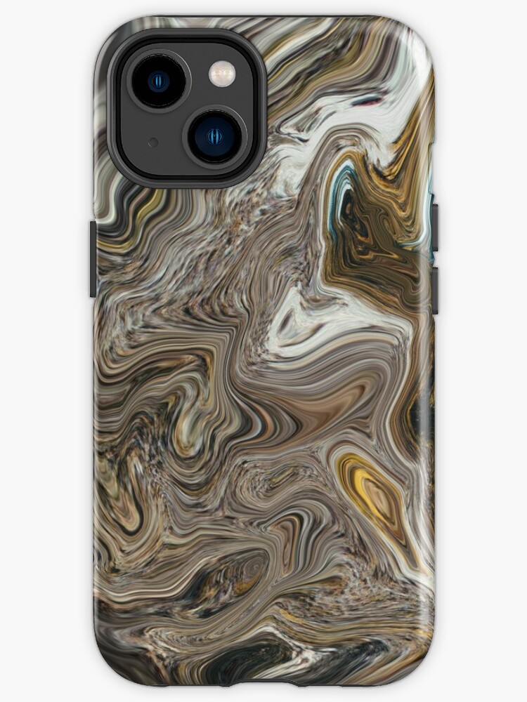 Thumbnail 1 of 4, iPhone Case, Abstract Colorful liquid marbling art - light coffee sunset at mountain designed and sold by Butterfly-Dream.
