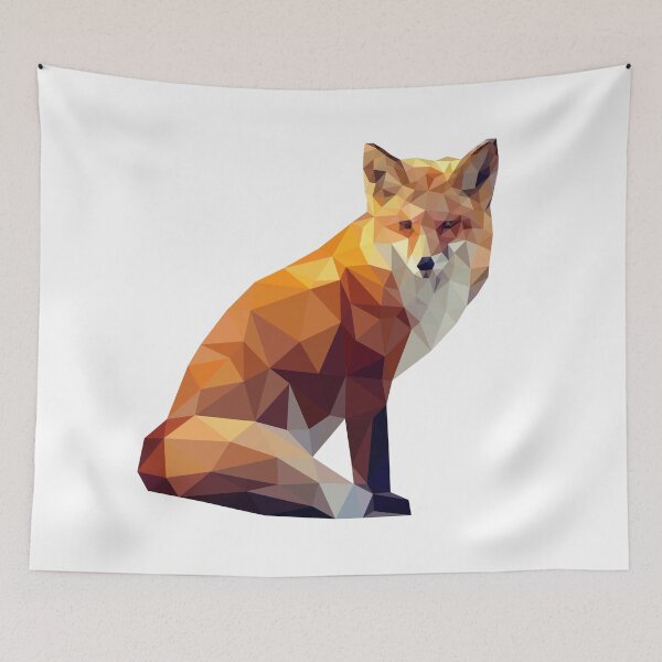 Item preview, Geometric fox white background designed and sold by Vectoraw.