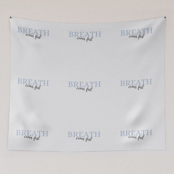 Item preview, Breath comes first typography in blue and black color designed and sold by Abbara.