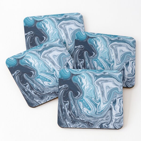 Item preview, Abstract Colorful ocean liquid marbling art - light blue expression designed and sold by Butterfly-Dream.