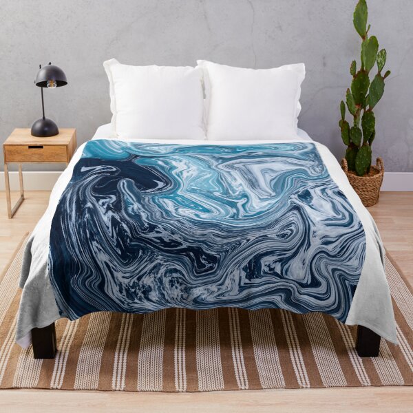 Item preview, Abstract Colorful ocean liquid marbling art - light blue expression designed and sold by Butterfly-Dream.