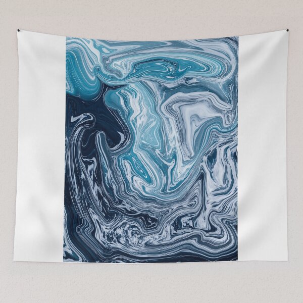 Item preview, Abstract Colorful ocean liquid marbling art - light blue expression designed and sold by Butterfly-Dream.