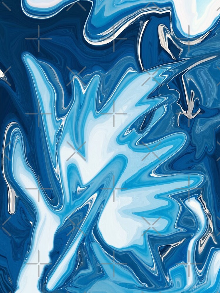 Thumbnail 4 of 4, iPhone Case, Abstract Colorful ocean liquid marbling art - light blue expression designed and sold by Butterfly-Dream.