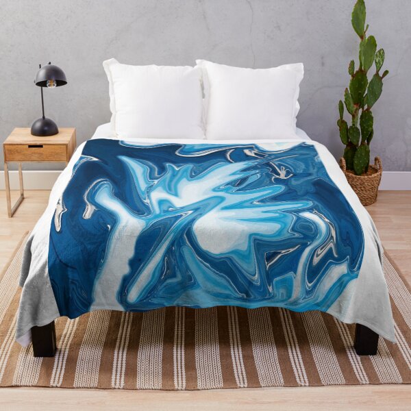 Item preview, Abstract Colorful ocean liquid marbling art - light blue expression designed and sold by Butterfly-Dream.