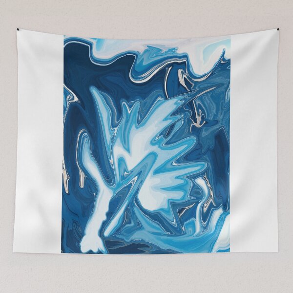 Item preview, Abstract Colorful ocean liquid marbling art - light blue expression designed and sold by Butterfly-Dream.