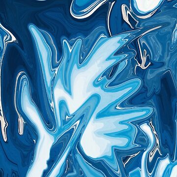 Artwork thumbnail, Abstract Colorful ocean liquid marbling art - light blue expression by Butterfly-Dream