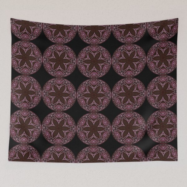 Item preview, Pink Six Petalled Colour Flower Pattern Circle Motif Artist Jenny Meehan  designed and sold by Jenny Meehan Art Prints and Patterns  .