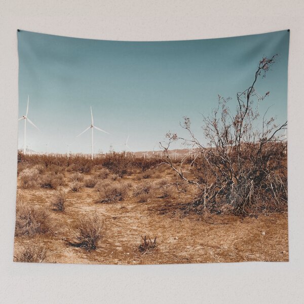 Item preview, Desert and wind turbine with blue sky at Kern County California USA designed and sold by Mrvell.