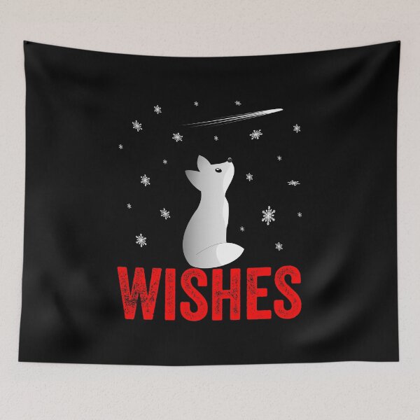 Item preview, Wishes A Cute Snow Fox Watching Snowflakes And Shooting Stars designed and sold by Paulina Vanlife.