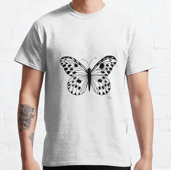 Minimalistic black and white butterfly. Classic T-Shirt