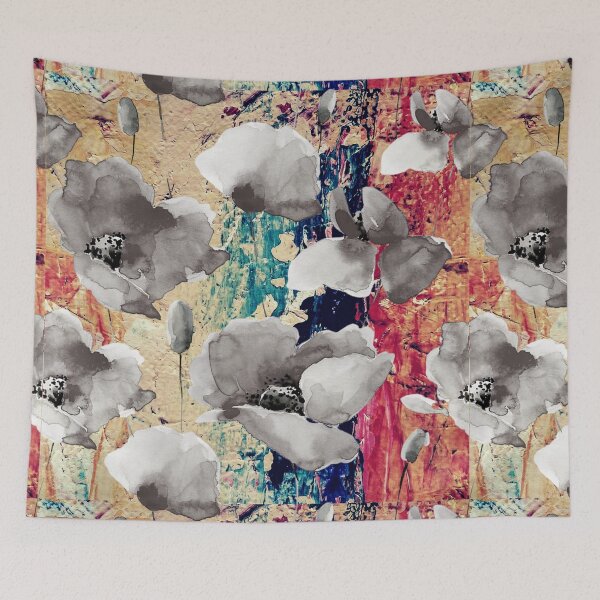Item preview, abstract oriental poppy pattern designed and sold by whitedove457.