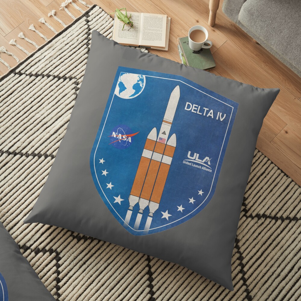 Delta IV Rocket Badge Floor Pillow
