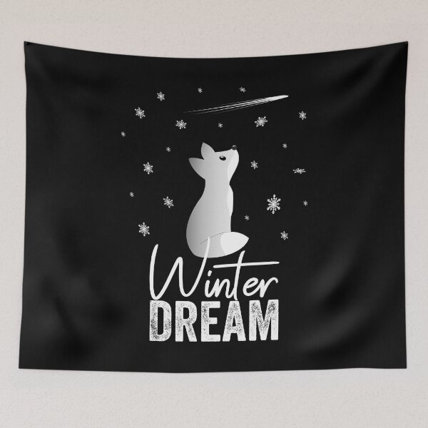 Item preview, Winter Dream A Cute Snow Fox Watching Snowflakes designed and sold by Paulina Vanlife.