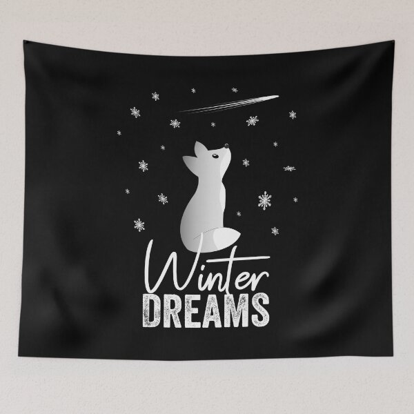 Item preview, Winter Dreams A Cute Snow Fox Watching Snowflakes And Shooting Stars designed and sold by Paulina Vanlife.