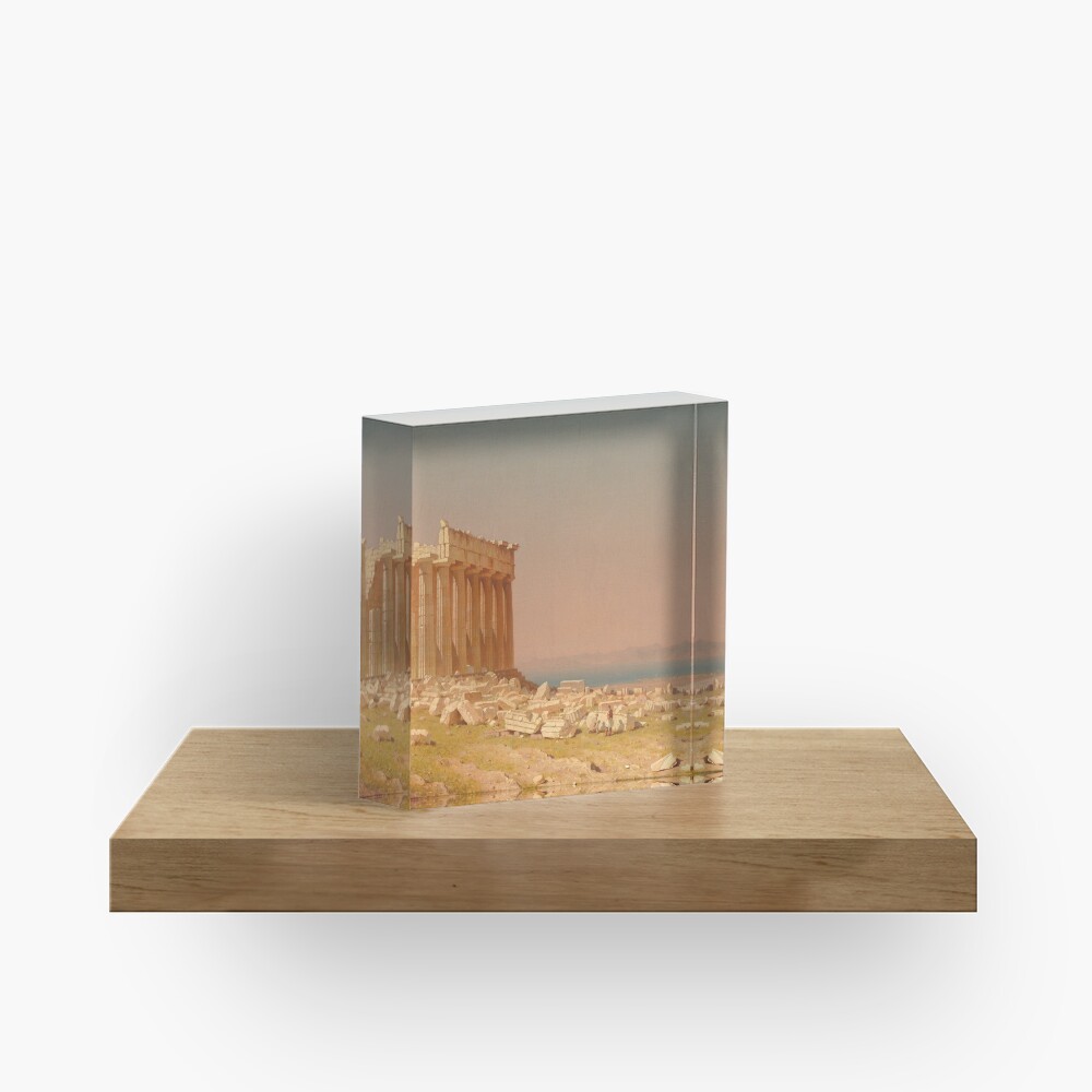 Ruins of the Parthenon Oil Painting by Sanford Robinson Gifford Acrylic Block