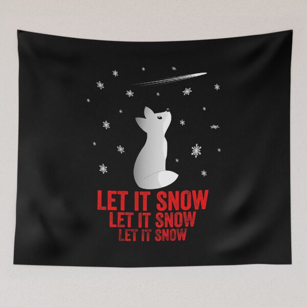 Item preview, Let It Snow A Cute Snow Fox Watching Snowflakes And Shooting Stars designed and sold by Paulina Vanlife.