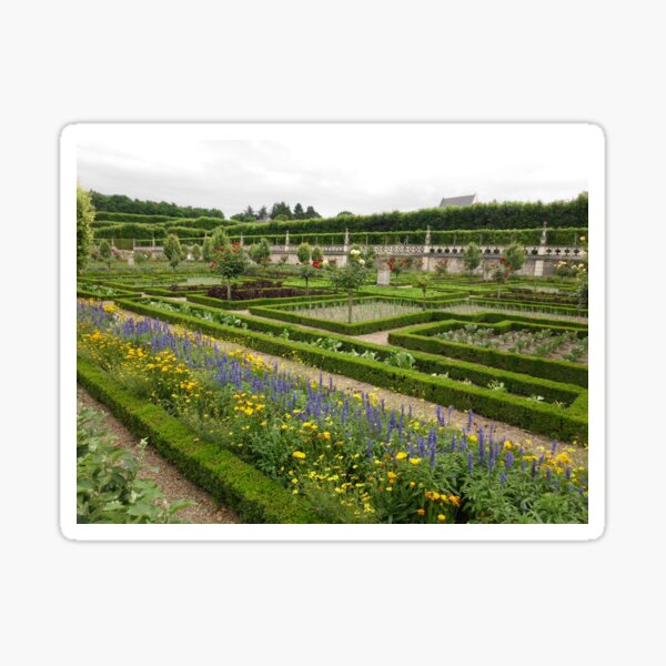 Gardens of Villandry castle, Loire Valley, France. Sticker