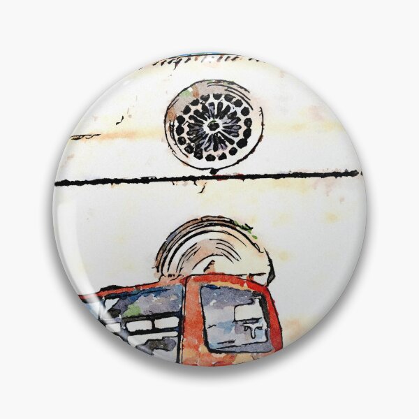 Item preview, L'Aquila: church and red bus designed and sold by Giuseppe Cocco.