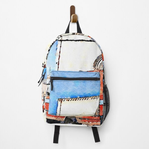 Item preview, L'Aquila: church and red bus designed and sold by Giuseppe Cocco.