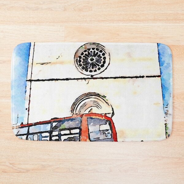 Item preview, L'Aquila: church and red bus designed and sold by Giuseppe Cocco.