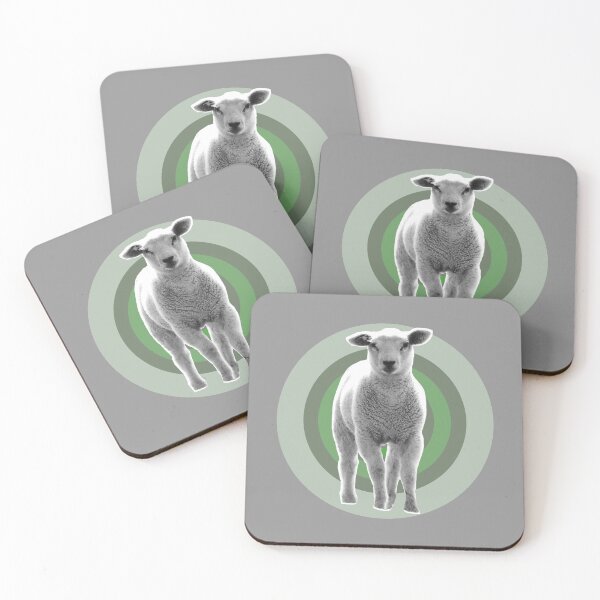 Item preview, Totally adorable! Support local farming with this cute baby sheep on eco green and grey designed and sold by Caroline Laursen.