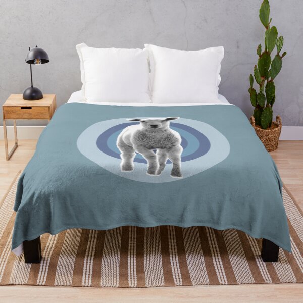 Item preview, Totally adorable! Support local farming with this cute baby sheep on blue teal designed and sold by Caroline Laursen.