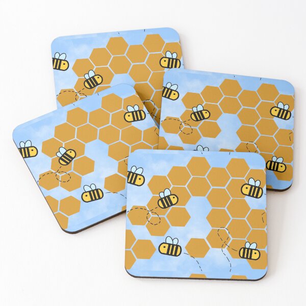 Item preview, Bee on honeycomb with sky background designed and sold by -ash-draws-.