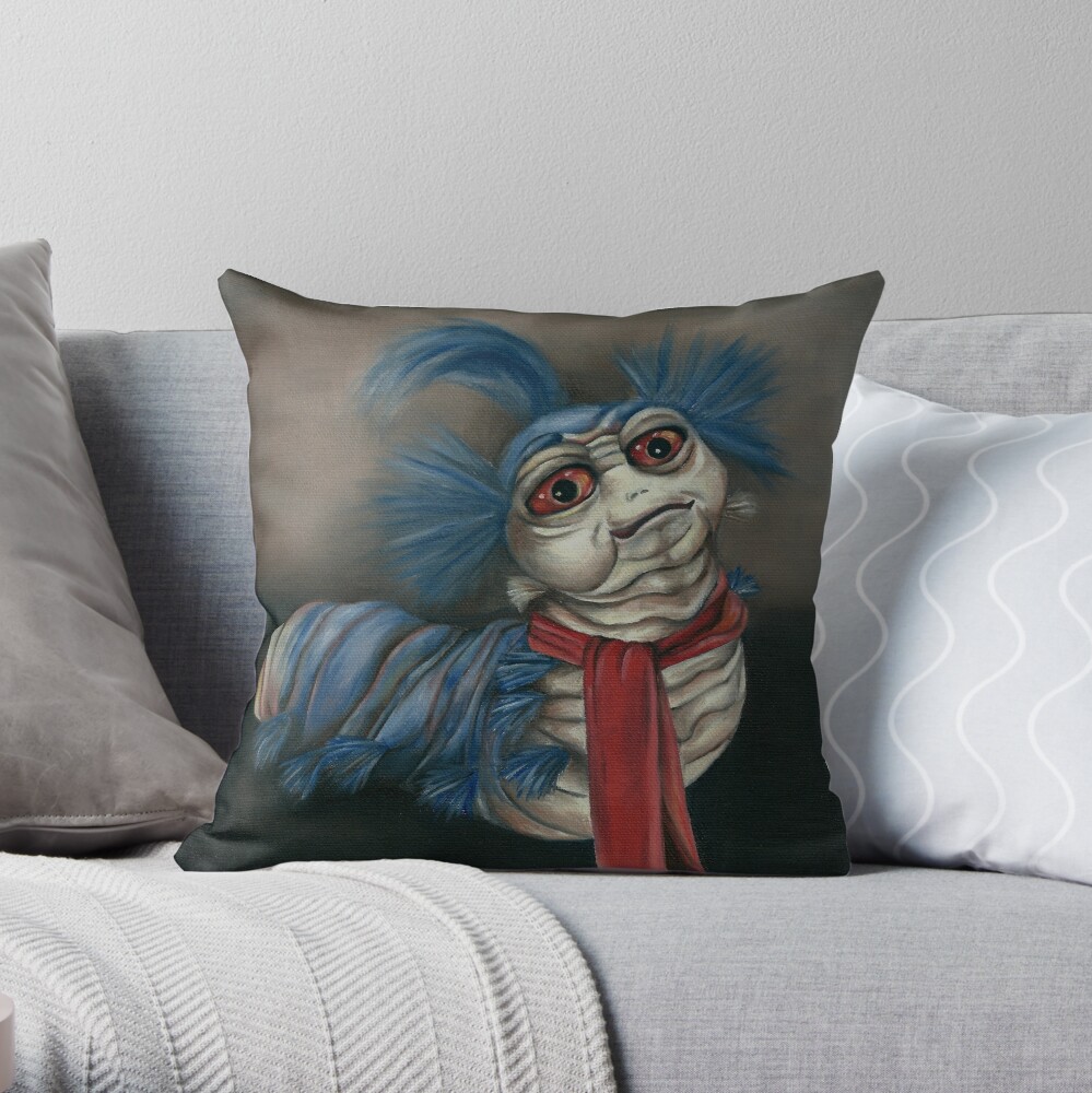 Labyrinth Worm - Oil Painting  Pillow for Sale by kelendersart