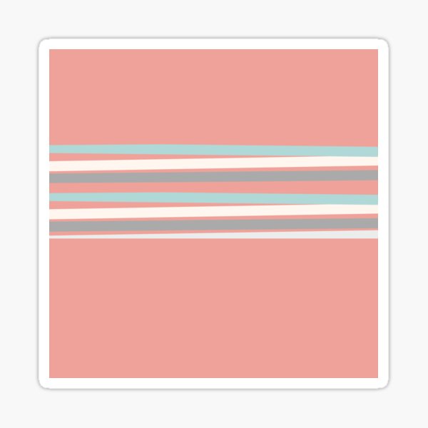 Coral and Teal Stripes Sticker