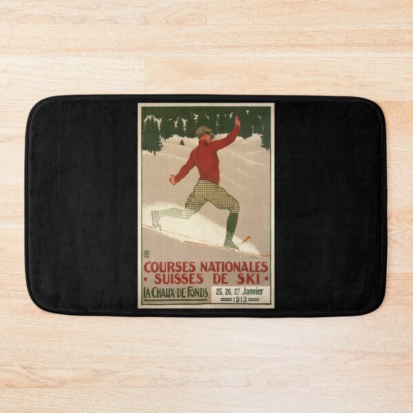 Item preview, retro la chaux de fonds courses nationales suisses de ski vintage reclame designed and sold by CorasPosters.