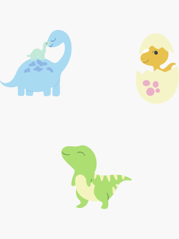 "Cute Baby Dinosaur Stickers" Sticker for Sale by FLUMPYFINGERS Redbubble