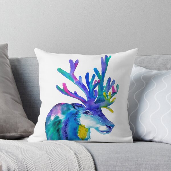 Item preview, Reindeer Aurora Borealis watercolor edition designed and sold by orangerinka.