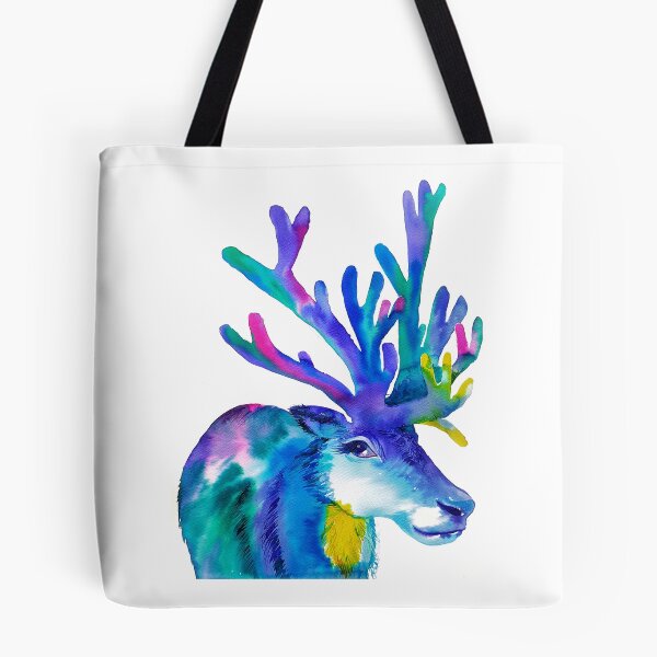 Item preview, Reindeer Aurora Borealis watercolor edition designed and sold by orangerinka.