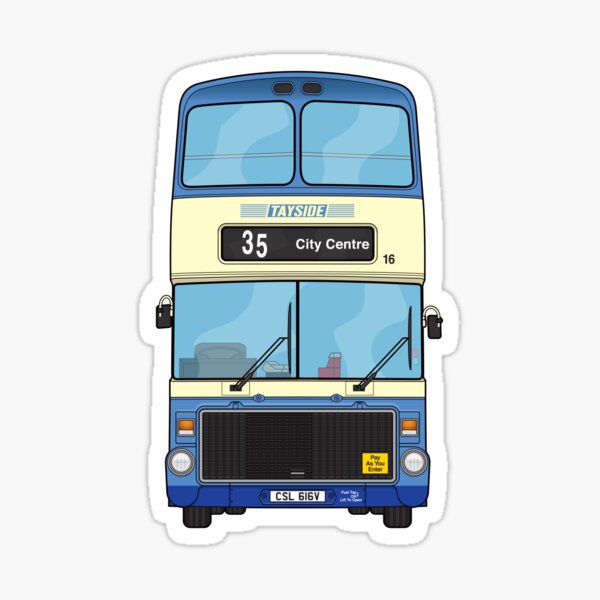 Item preview, Tayside Public Transport Ailsa Bus 16 CSL616V  Dundee 80s 90s  Illustration designed and sold by BFXIII.