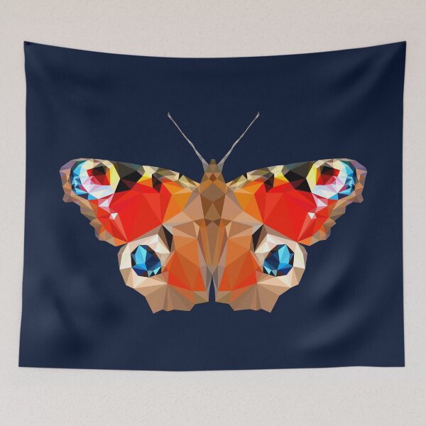 Aperçu de l'œuvre Papillon géométrique sur fond violet créée et vendue par Vectoraw.