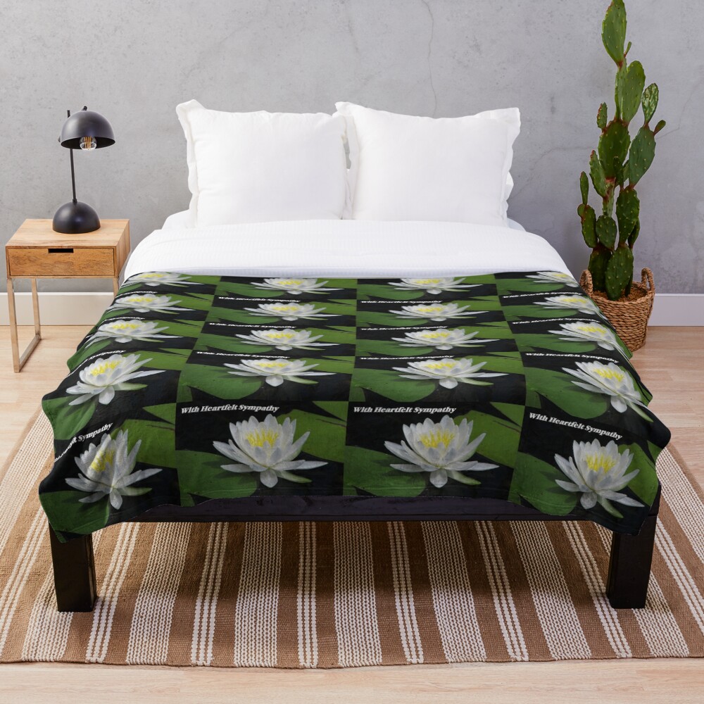 series Heartfelt Sympathy (water lily)" Throw Blanket by