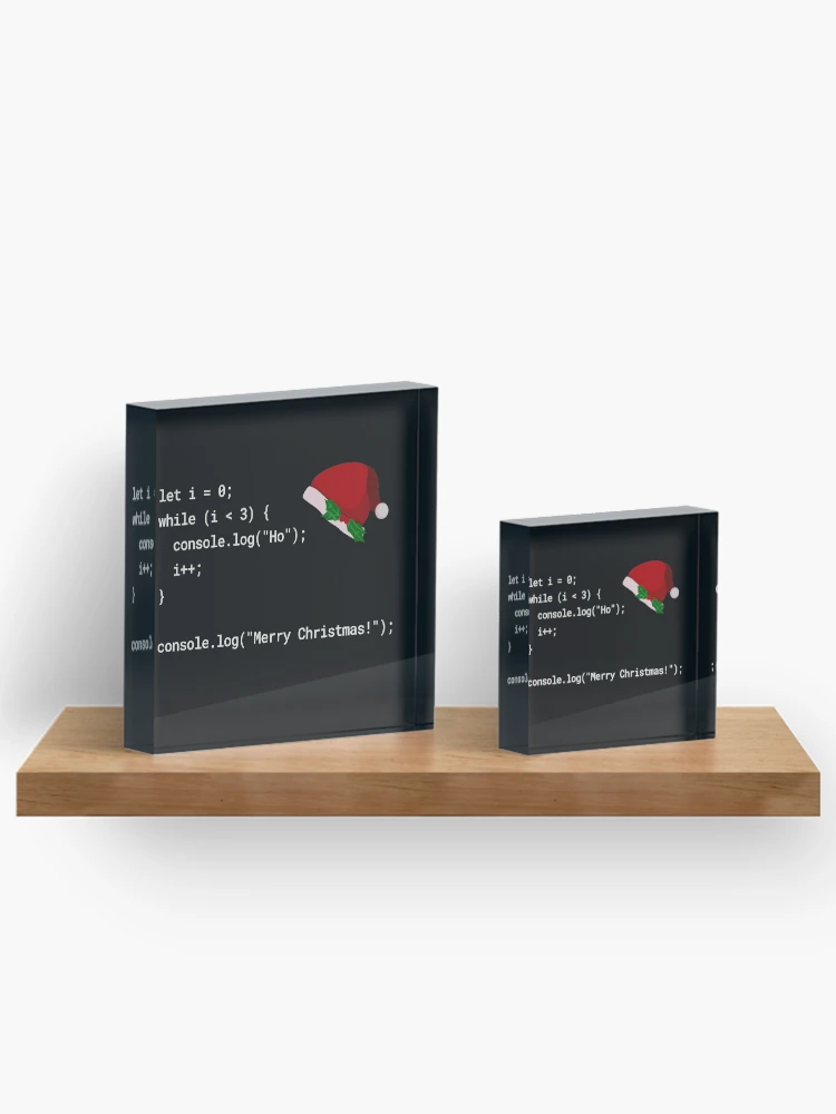 Thumbnail 3 of 5, Acrylic Block, Christmas Code | Web Developer JavaScript designed and sold by GamerGetup.